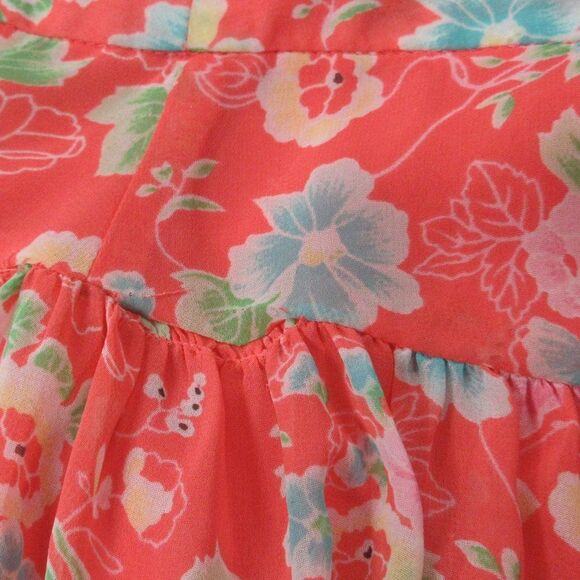 FREE PEOPLE Floral Flounce Coral SHORTS Women's Size 6 Flowy Ruffle Boho Shorts - Picture 14 of 14